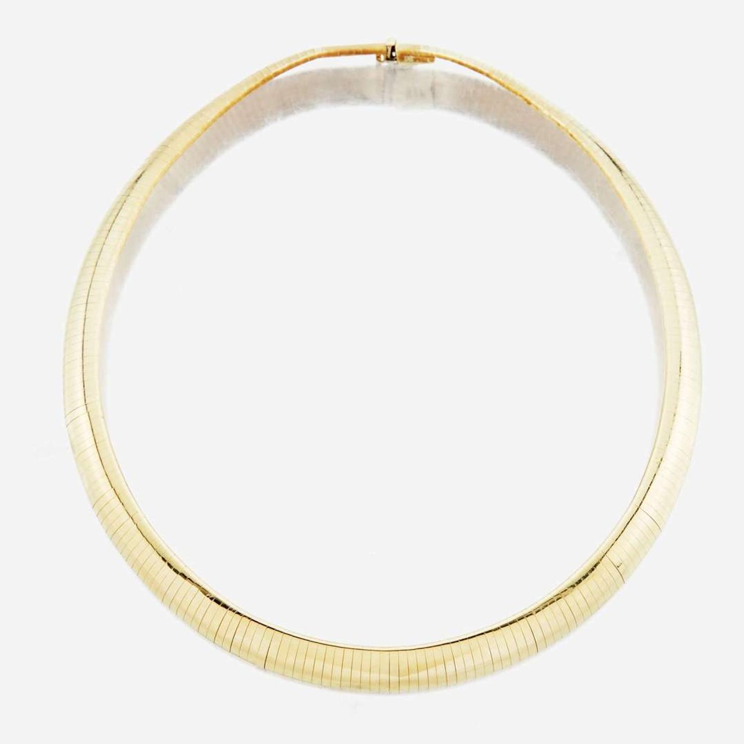 A diamond and sapphire gold necklace