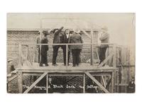 [OUTLAWS] 2 real photo postcards showing the hanging of Thomas E. "Black Jack" Ketchum [April 1901].