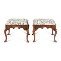 A Pair of English Walnut Stools