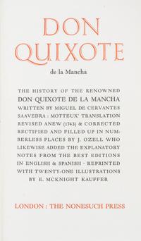 (NONESUCH PRESS) CERVANTES, SAAVEDRA, MIGUEL DE. Don Quixote. London, 1930.