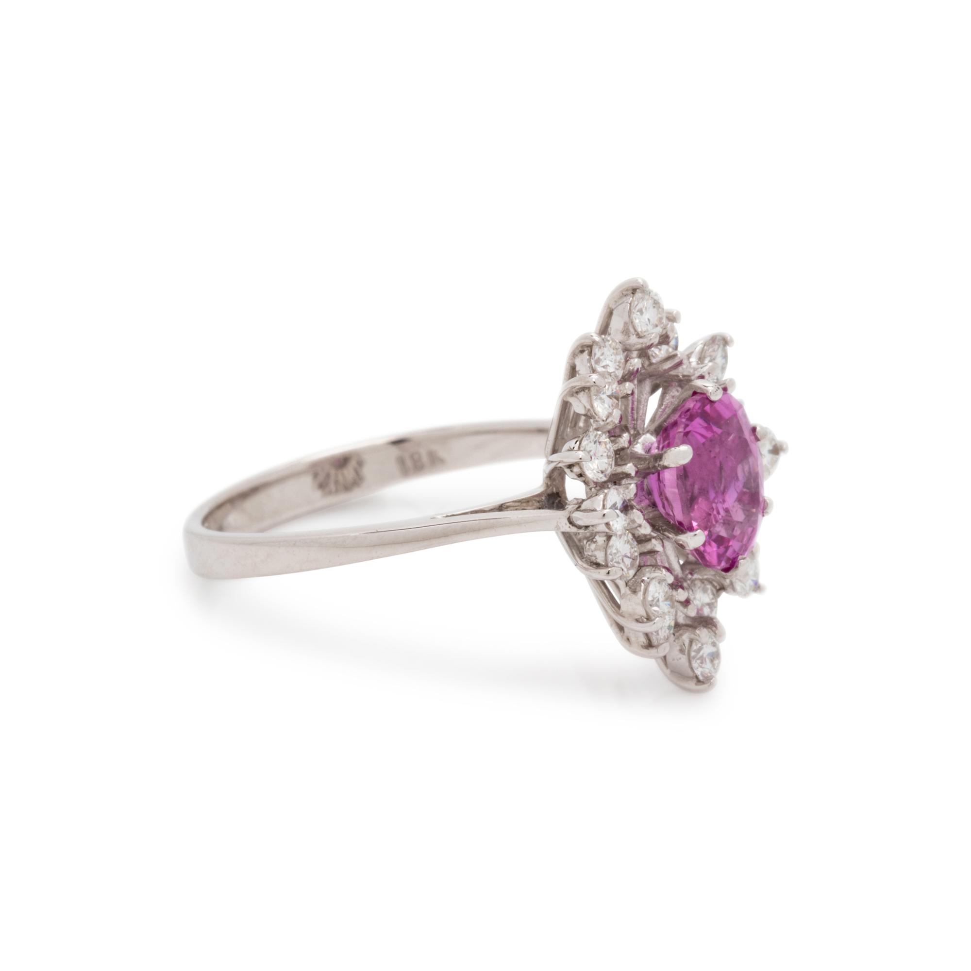 PINK SAPPHIRE AND DIAMOND RING