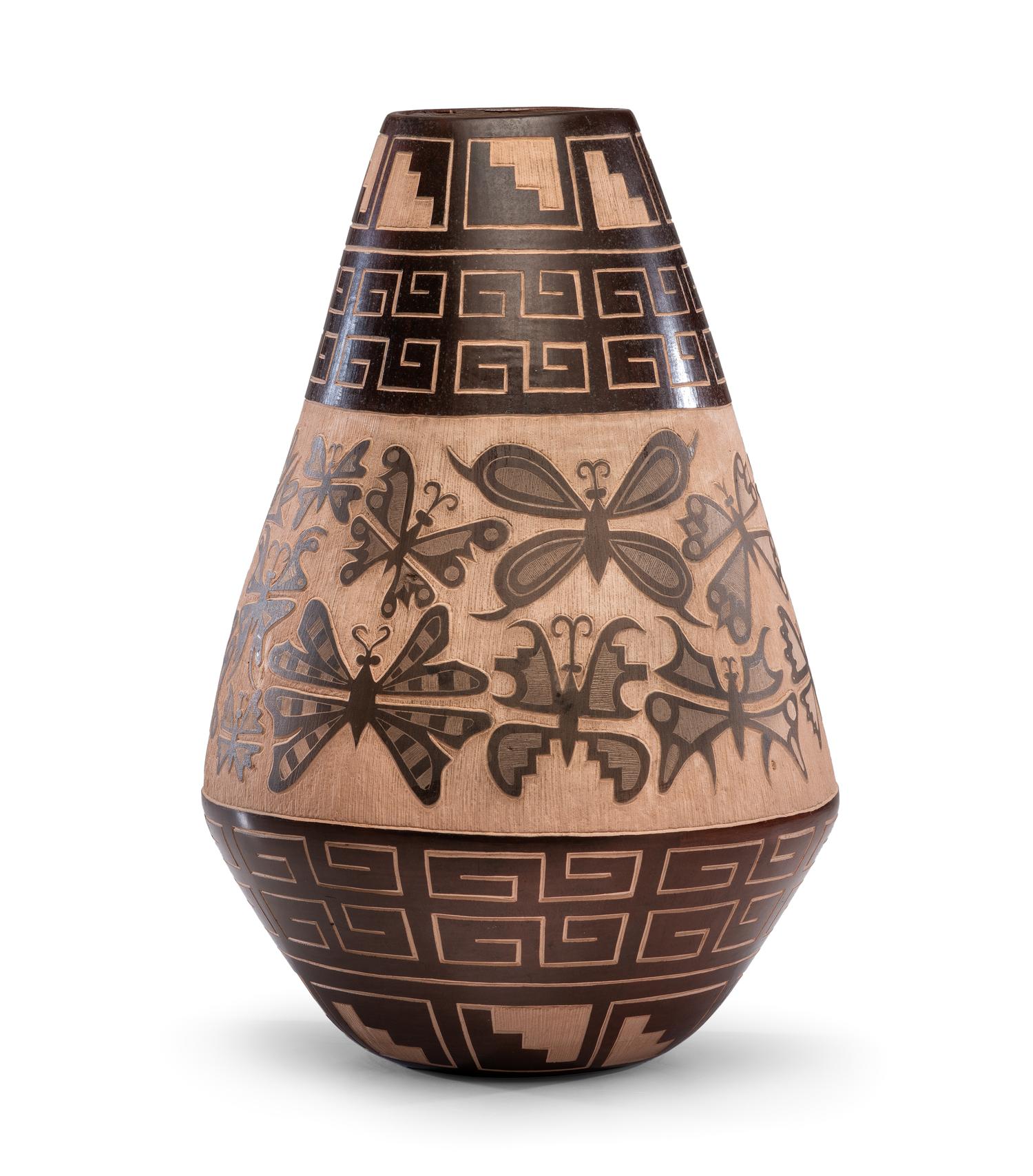 Sgraffito Pottery Jar Summertime, 2007 Lot is located and will ship from Cincinnati, Ohio.