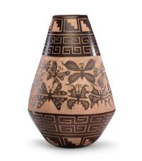Sgraffito Pottery Jar Summertime, 2007 Lot is located and will ship from Cincinnati, Ohio.