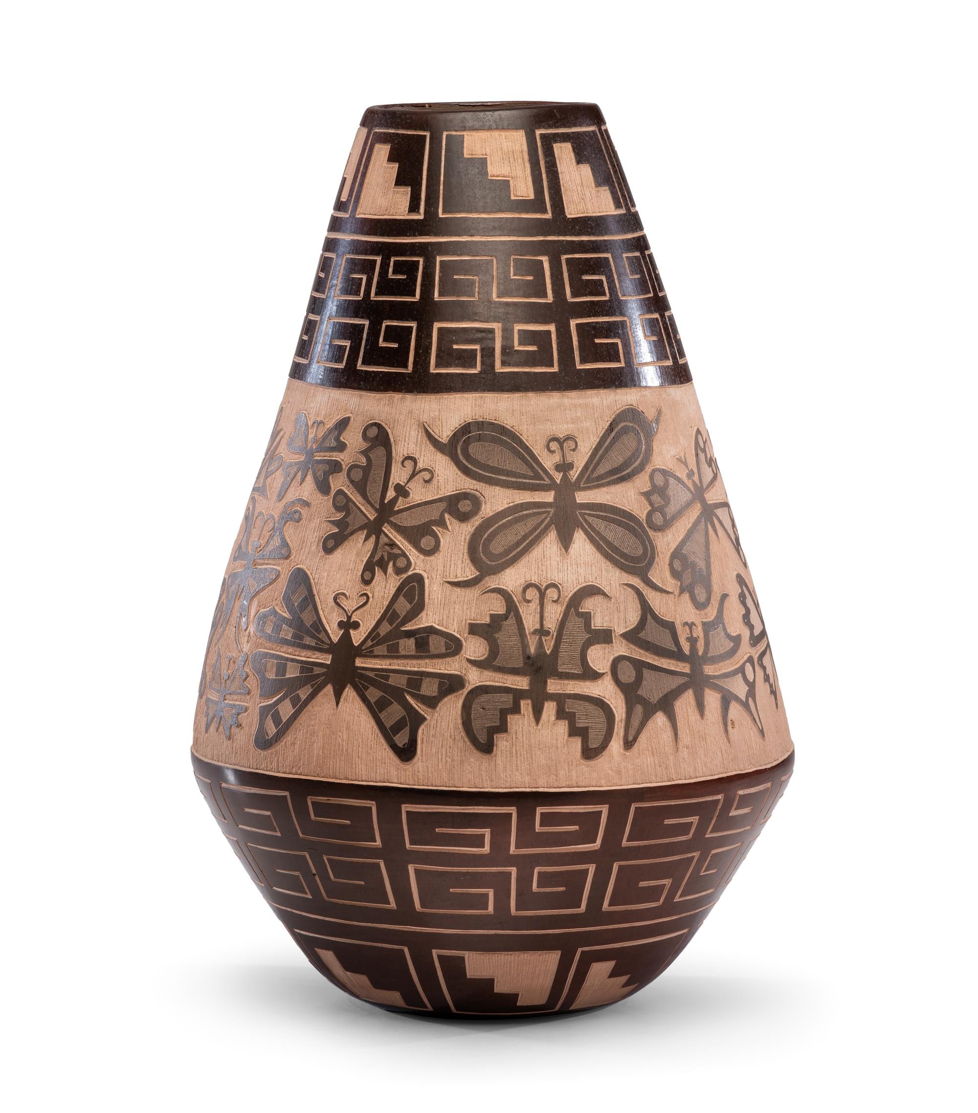 Sgraffito Pottery Jar Summertime, 2007 Lot is located and will ship from Cincinnati, Ohio.