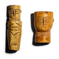 Two Coptic Bone Votive Figures