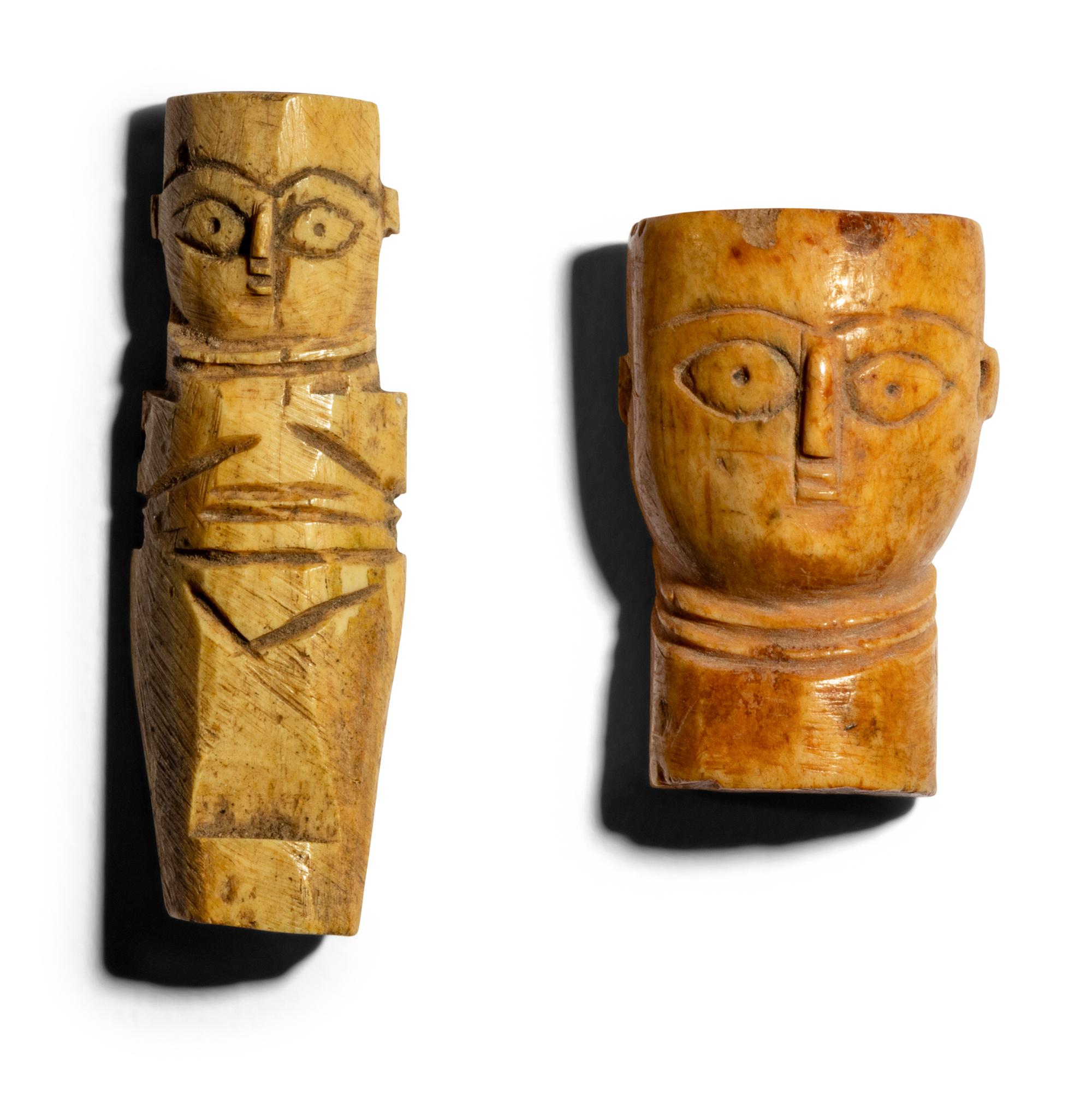 Two Coptic Bone Votive Figures