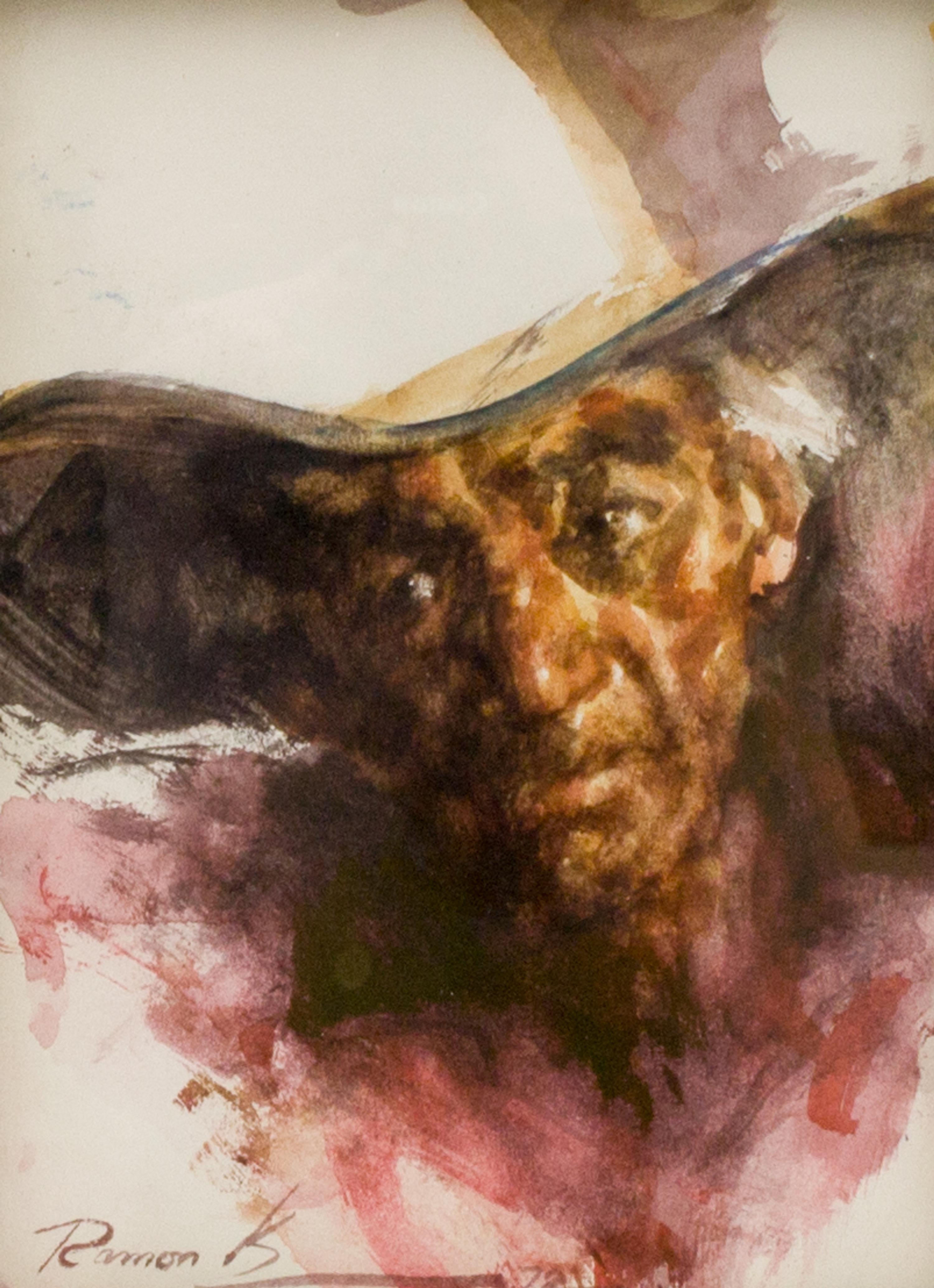 Ramon Kelley, (American, b. 1939), Two Works: The Basket Maker, 1983 and Portrait of a Man in Hat, 1972