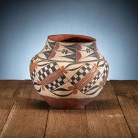 Acoma Four-Color Polychrome Pottery Jar