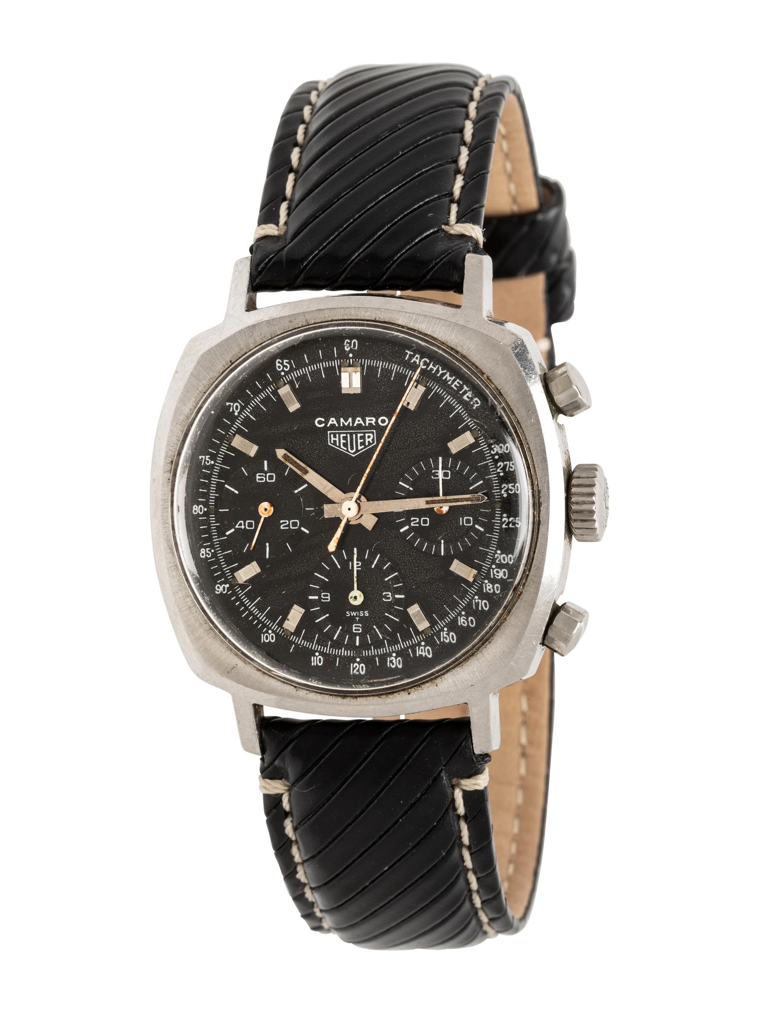 HEUER, REF. 7220 STAINLESS STEEL 'CAMARO' CHRONOGRAPH WATCH