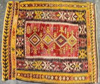 Two Flat Weave Kilim Rugs 5 feet 4 inches x 4 feet 10 inches (largest). — MID 20TH CENTURY