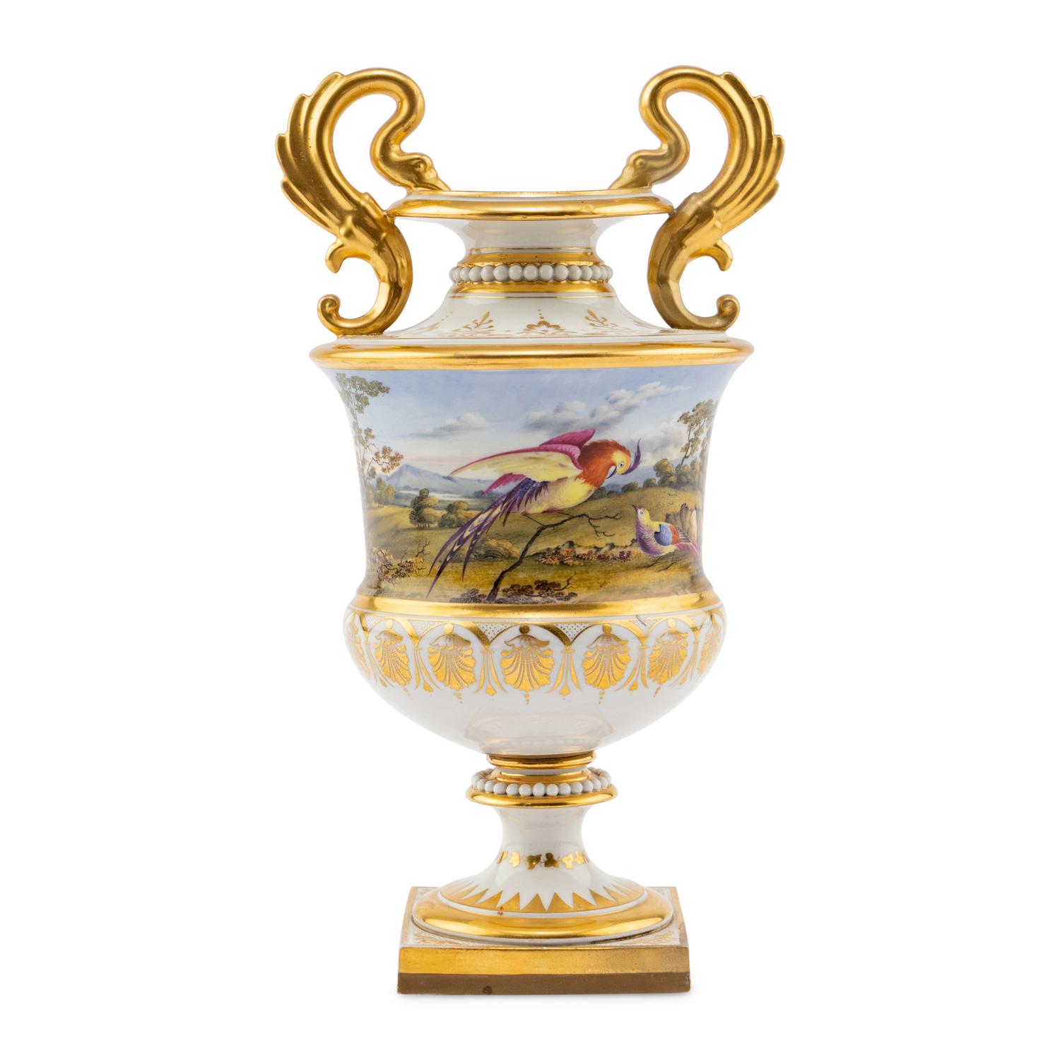 A Flight, Barr and Barr Porcelain Topographical Urn