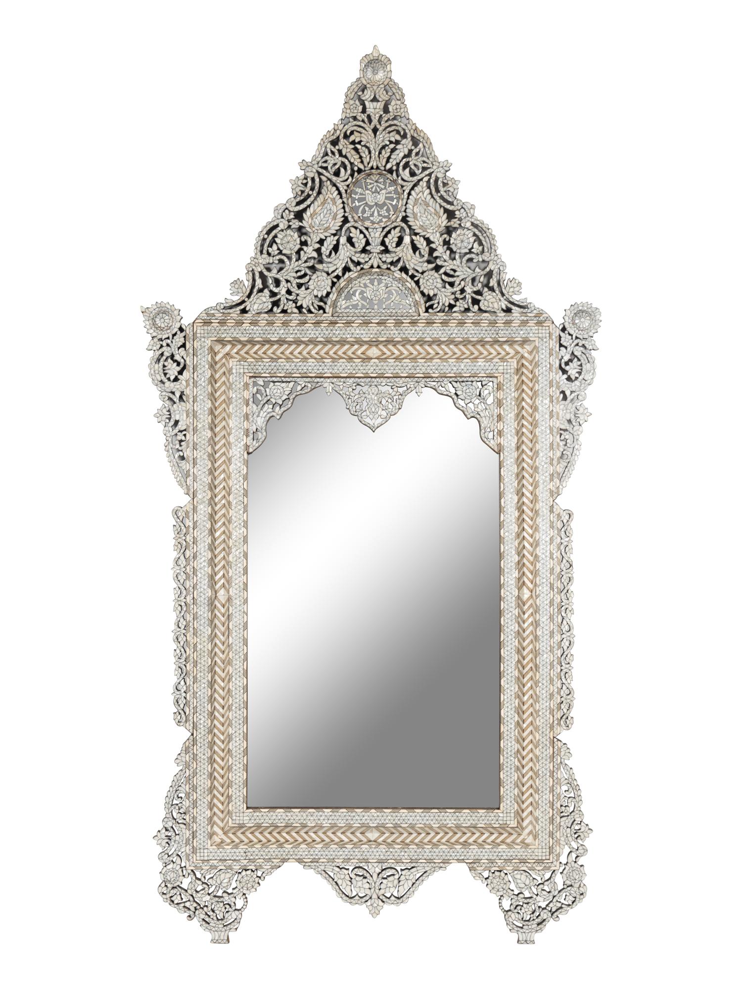Two Large Levantine Mother-of-Pearl Inlaid Mirrors