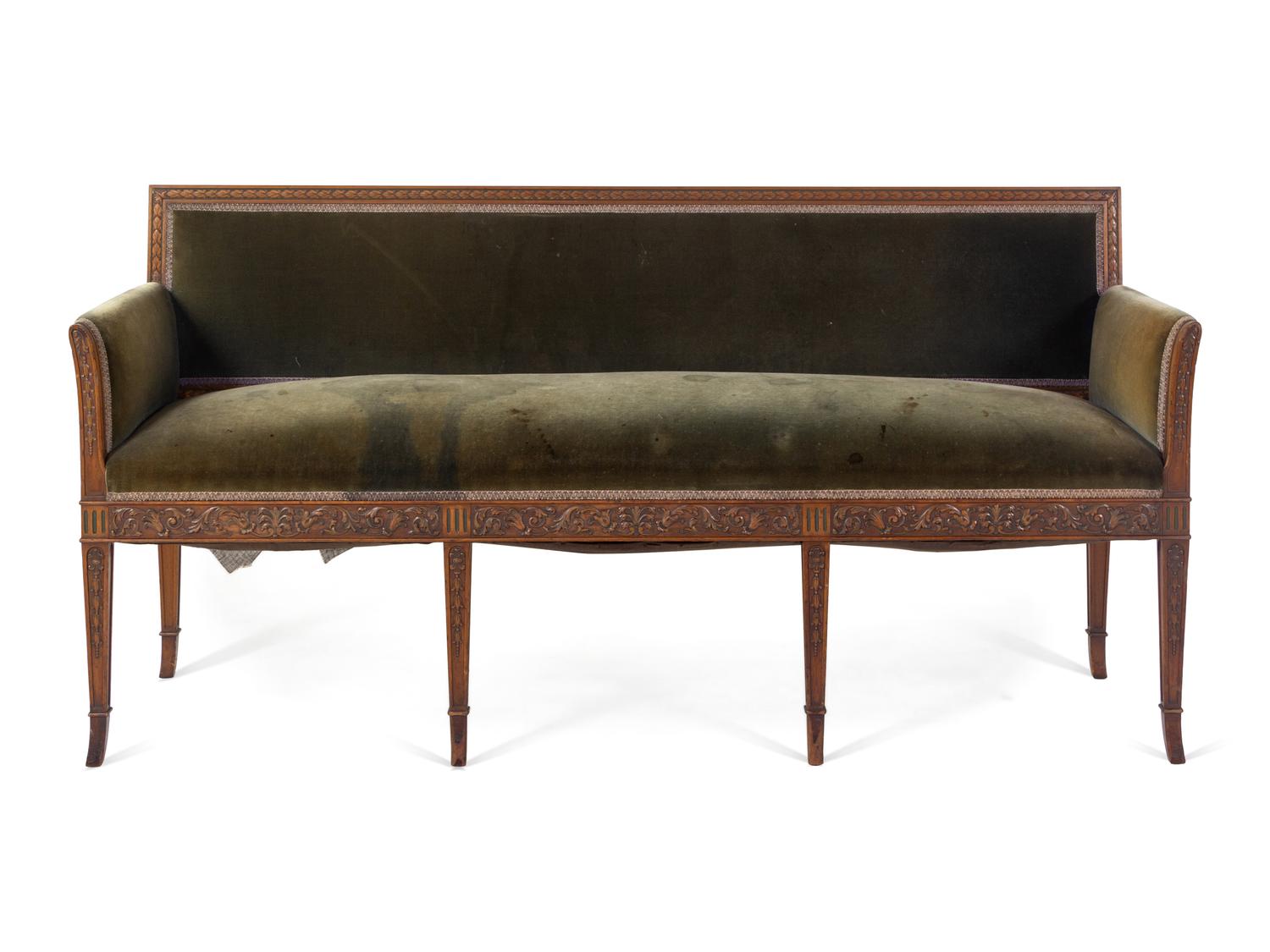 An Italian Carved Fruitwood Settee