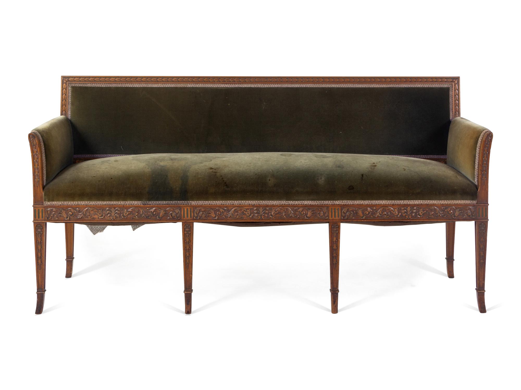 An Italian Carved Fruitwood Settee