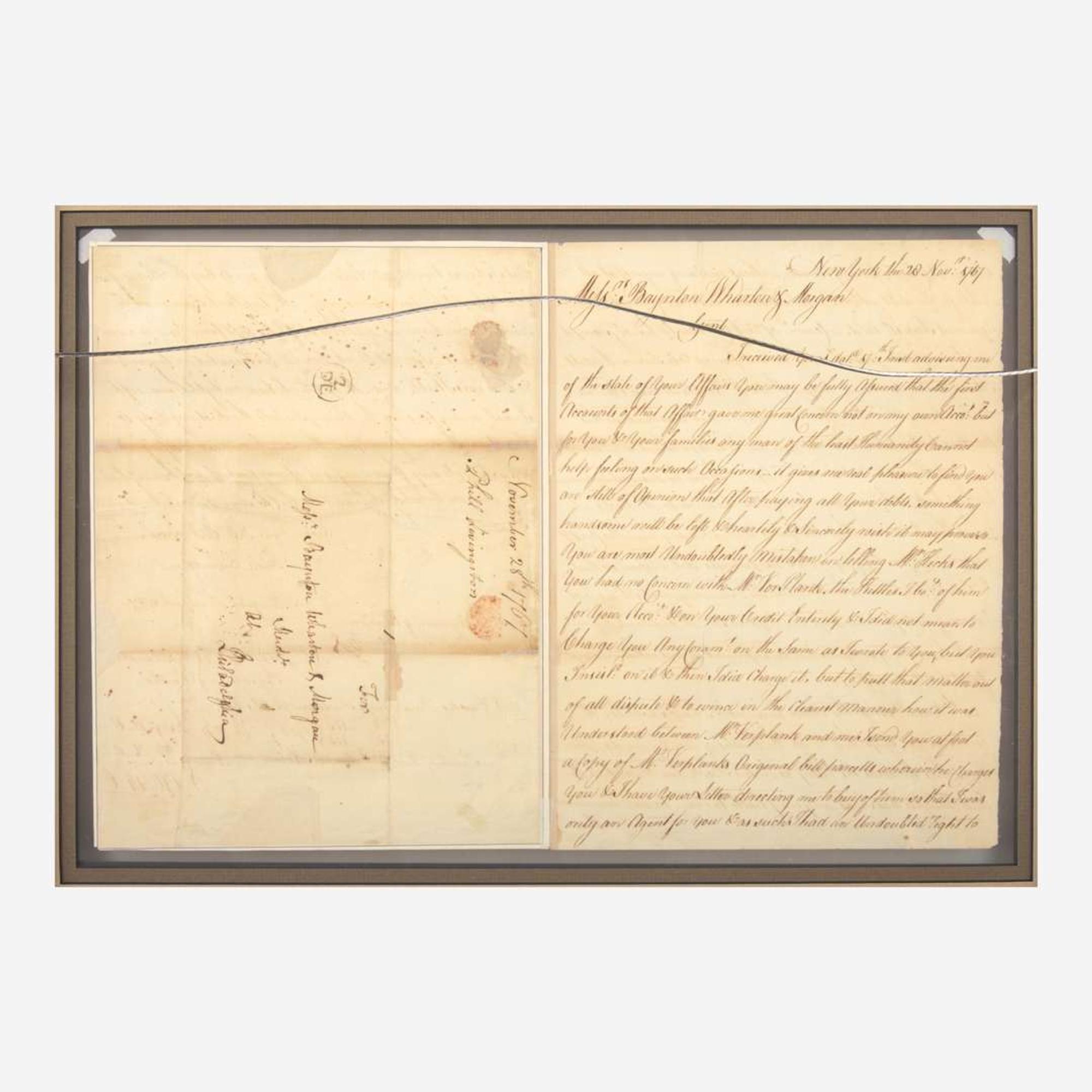 [Declaration of Independence] [New York] Livingston, Philip Manuscript Letter, signed