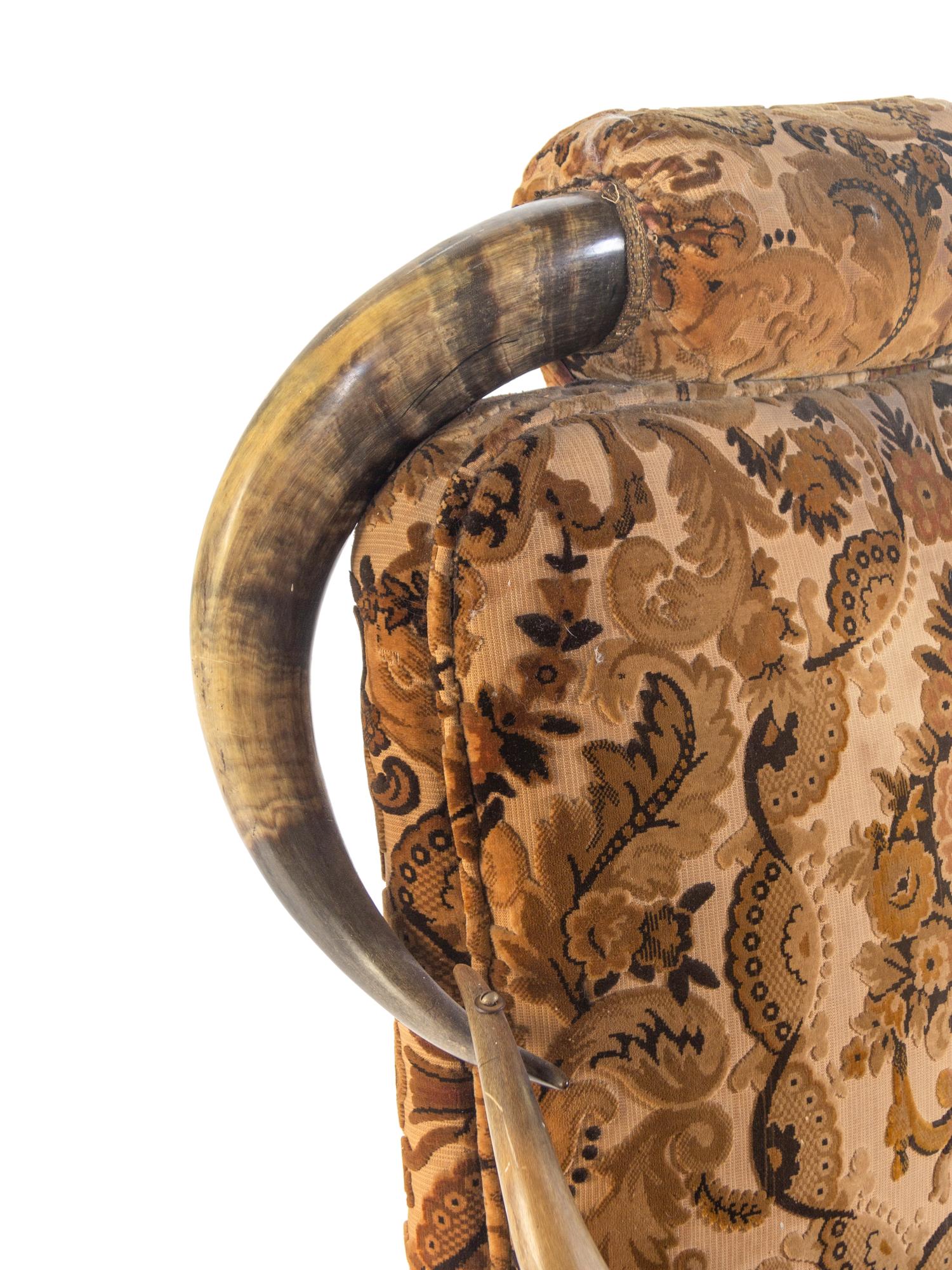 A Victorian Horn-Mounted Rocking Chair
