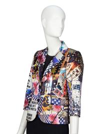 LIBERTINE, EMBELLISHED ALL-OVER PRINT TAILORED JACKET