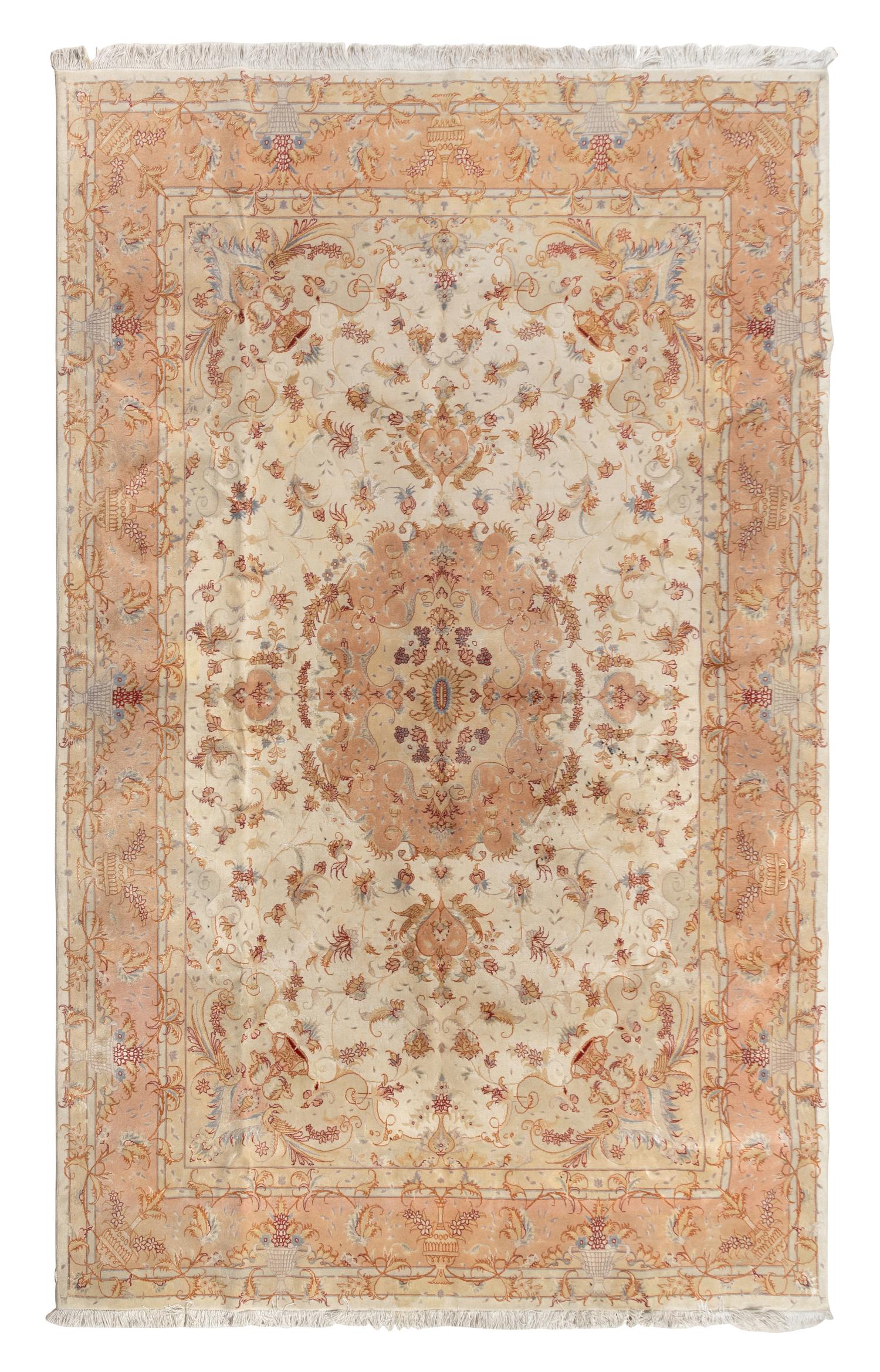 A Tabriz Silk Carpet