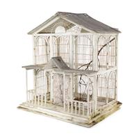 A Victorian Style White-Painted Birdcage