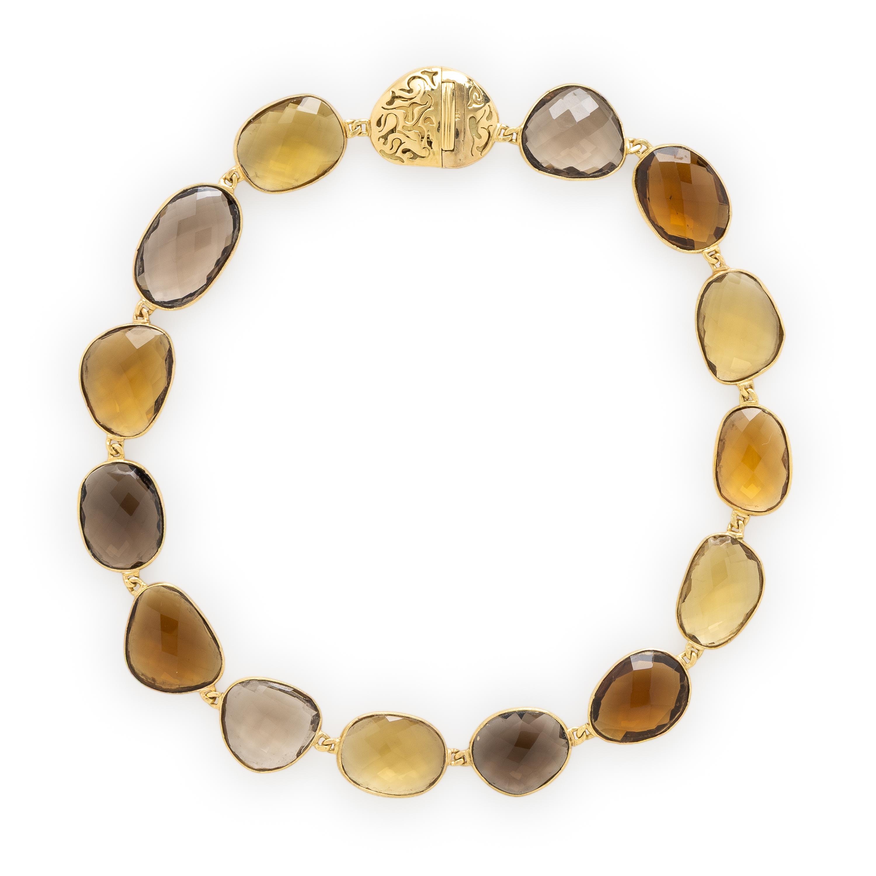 Yvel, Smoky Quartz and Yellow Gold Necklace
