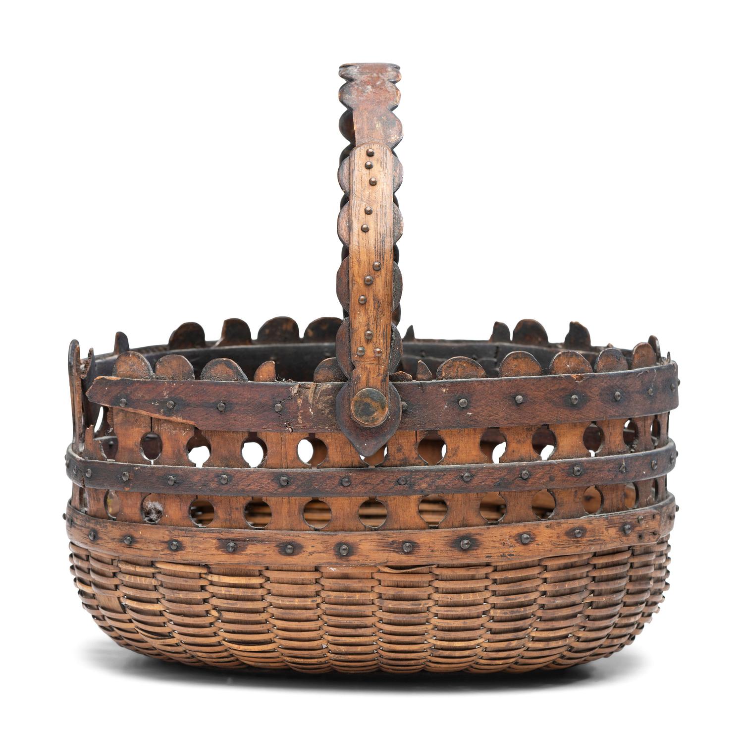 A Nantucket 'Double Lollipop' Woven Basket