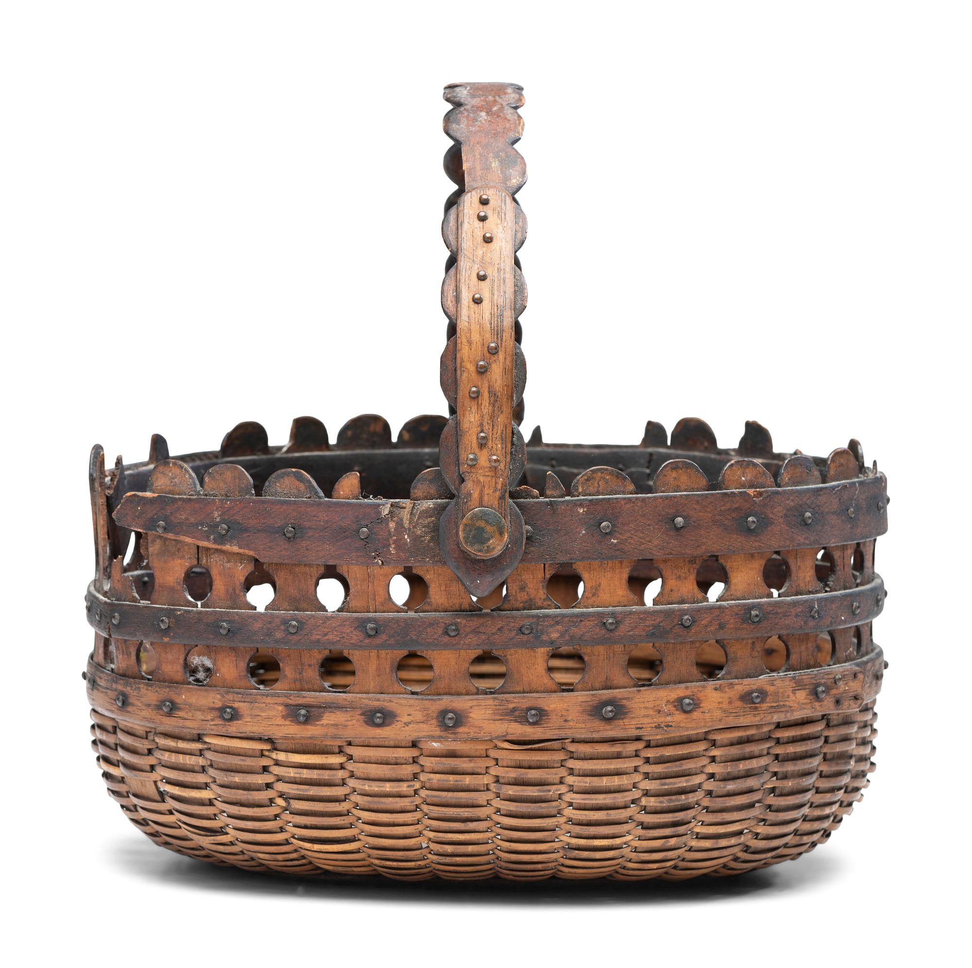A Nantucket 'Double Lollipop' Woven Basket