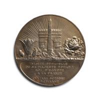 [EXONUMIA] A Silver Commemorative Medallion of King Fouad I's Official Visit to by S.E. Vernier & Felize (164.4 g, 73mm)