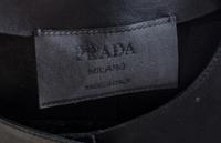 A Prada Black Leather Jacket, Size 44.
