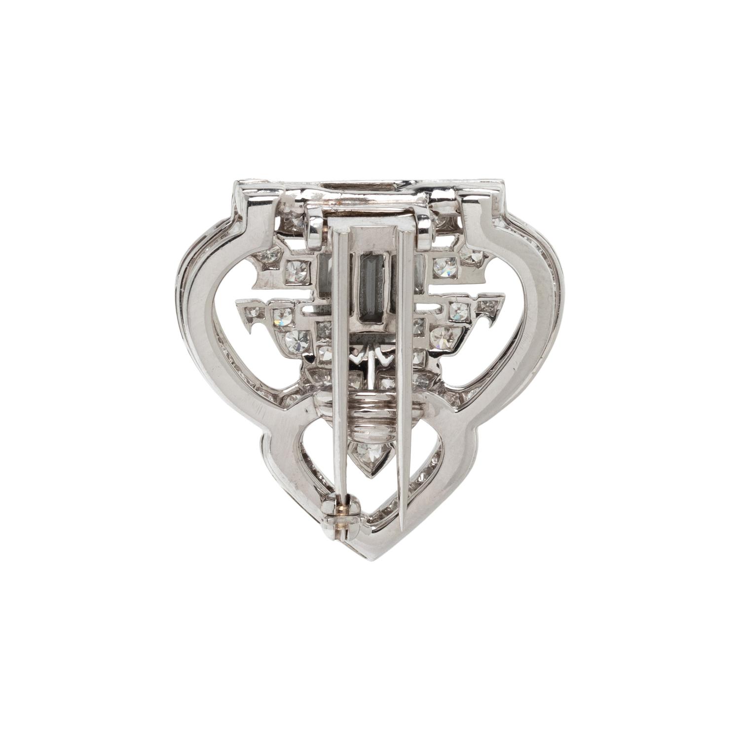 ART DECO, DIAMOND AND WHITE GOLD DRESS CLIP