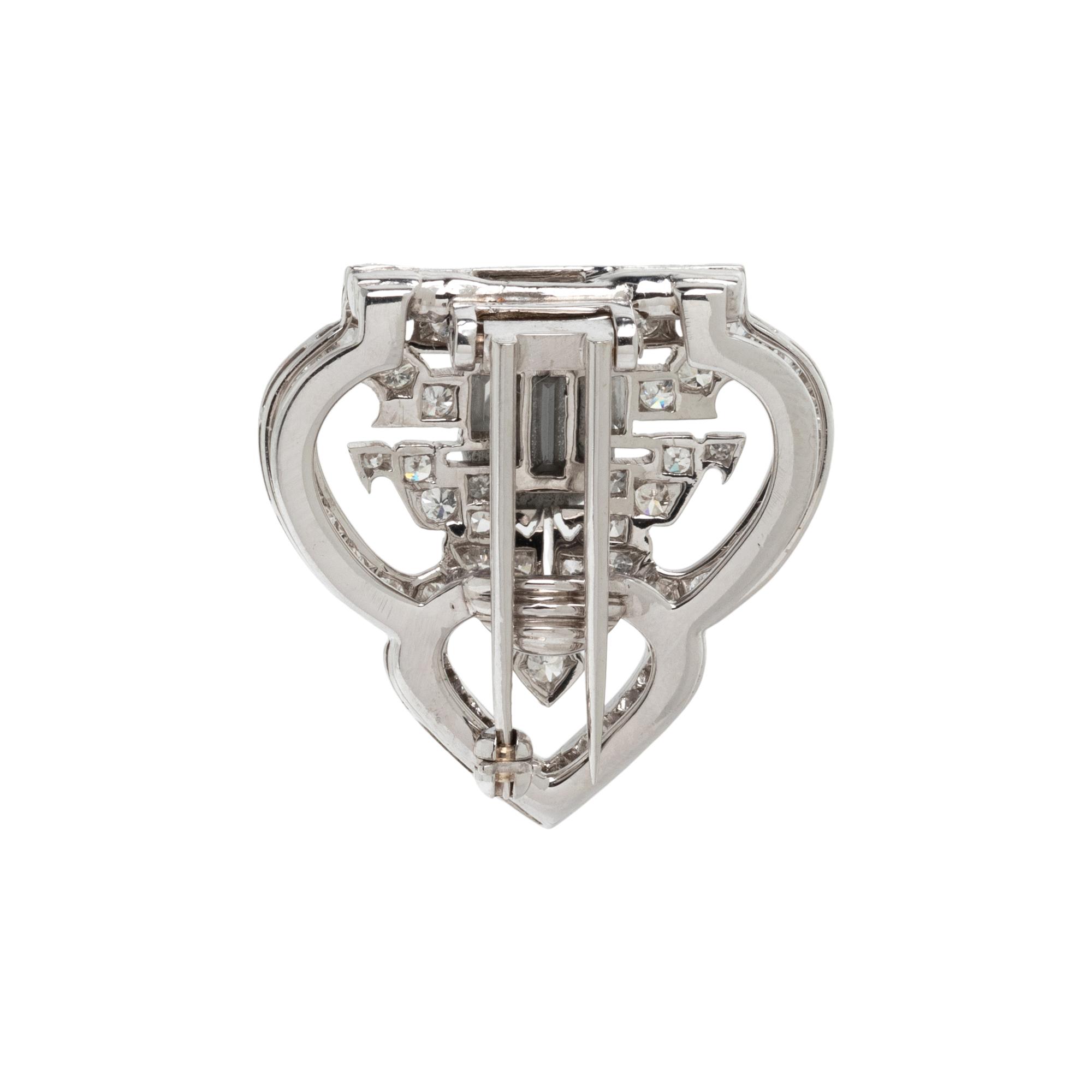 ART DECO, DIAMOND AND WHITE GOLD DRESS CLIP