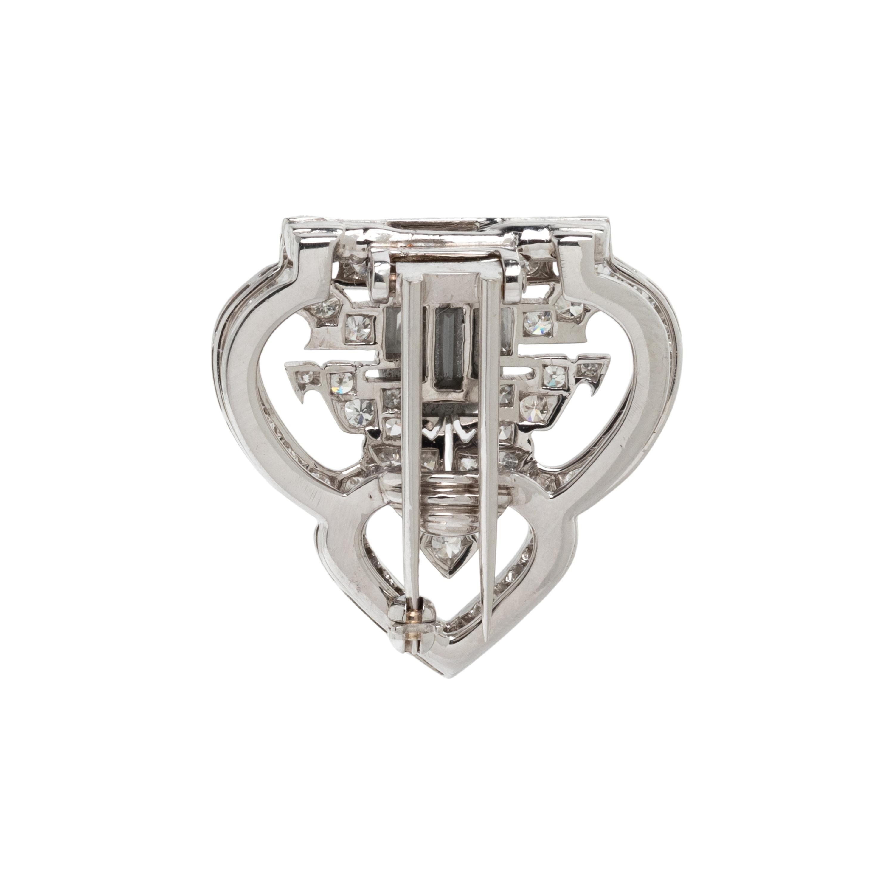 ART DECO, DIAMOND AND WHITE GOLD DRESS CLIP