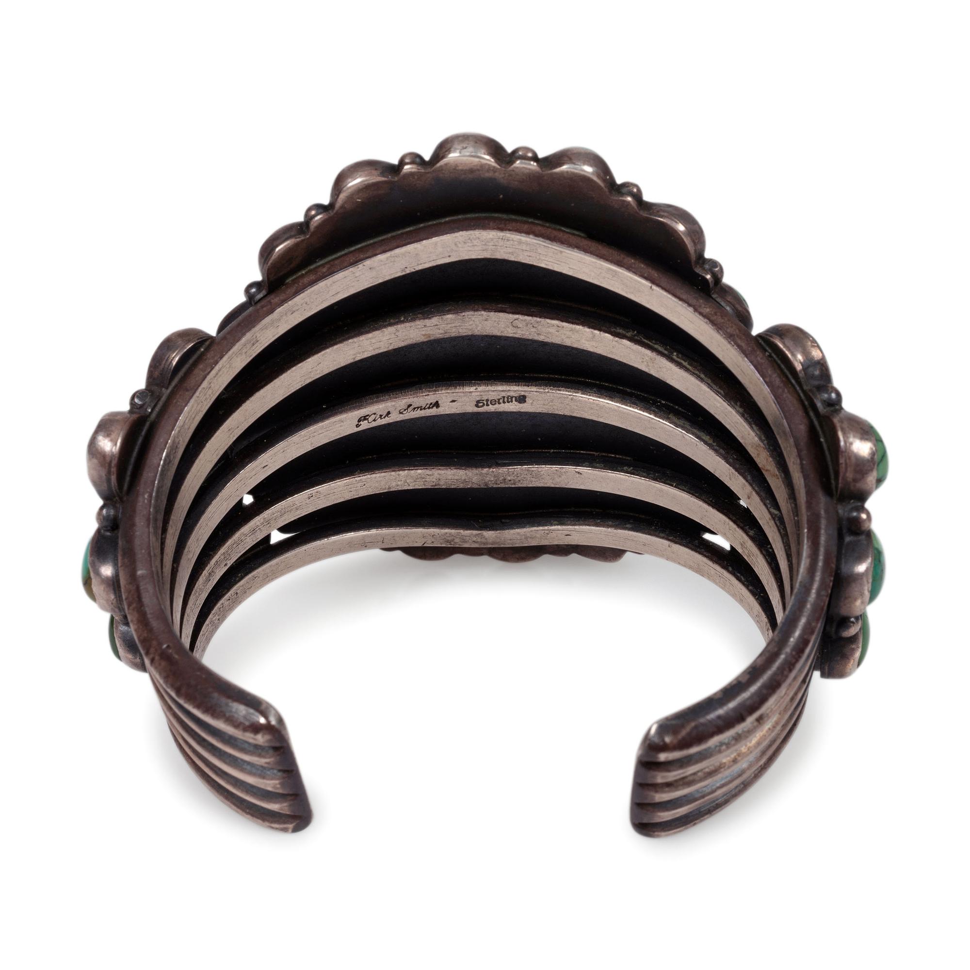 Sterling Silver and Turquoise Cluster Cuff Bracelet