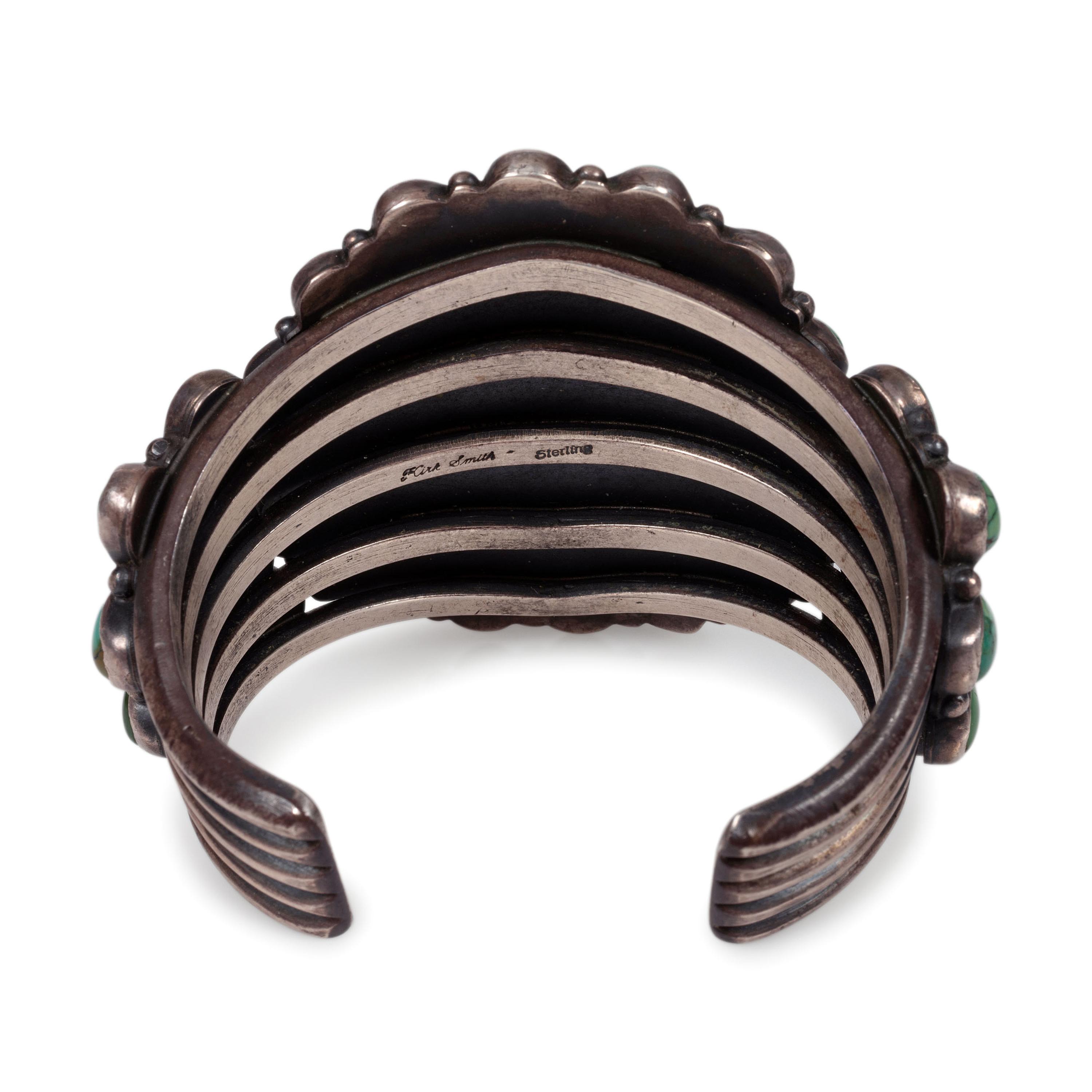 Sterling Silver and Turquoise Cluster Cuff Bracelet