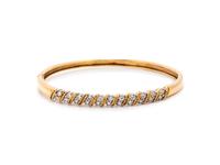 BICOLOR GOLD AND DIAMOND BANGLE BRACELET