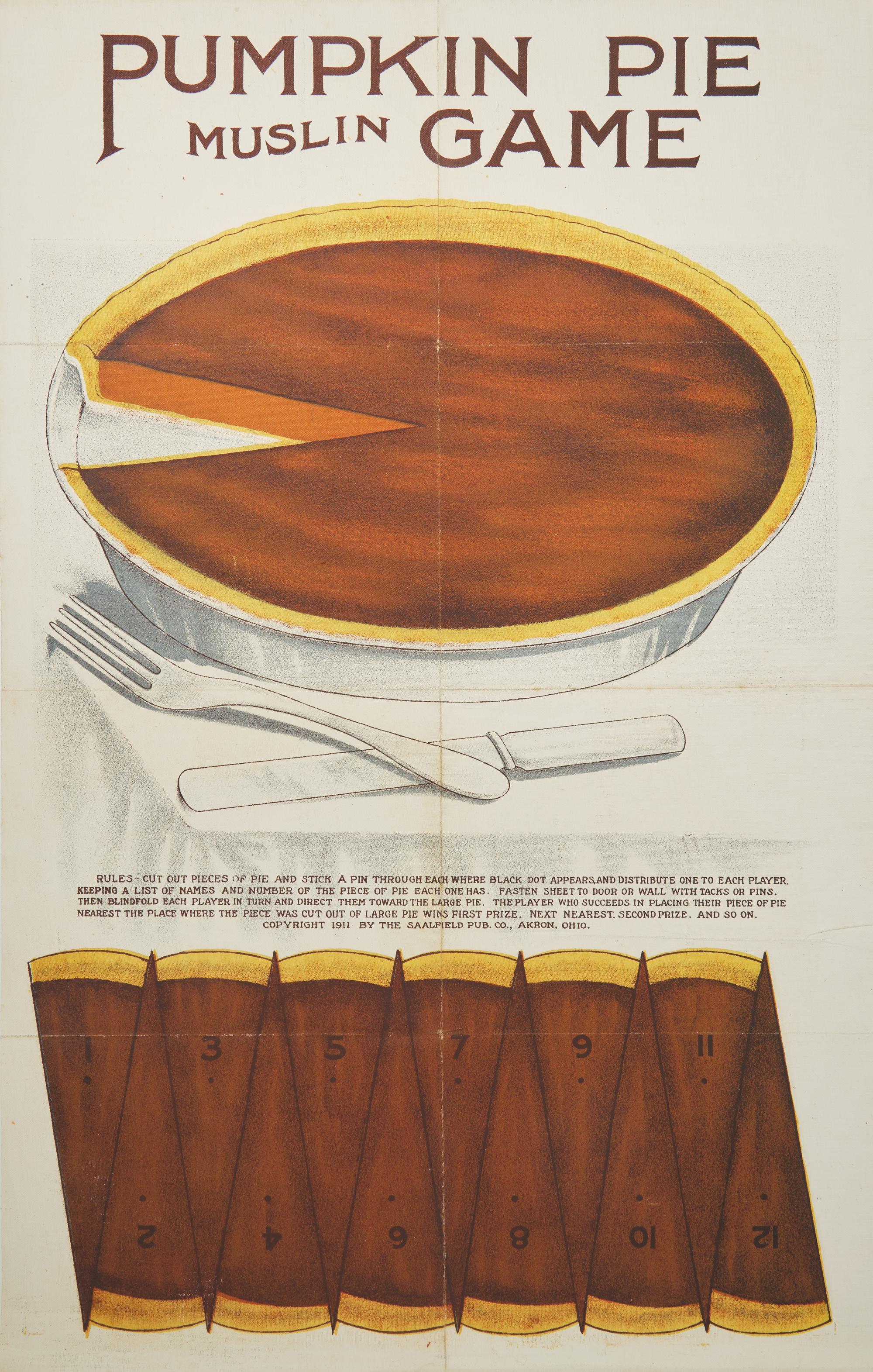 A Printed Cotton "Pumpkin Pie Muslin Game"