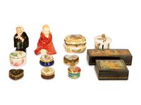 A Collection of Small Boxes and Figurines