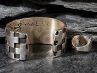 Matching Sterling Silver Cross Cuff Bracelet and Ring