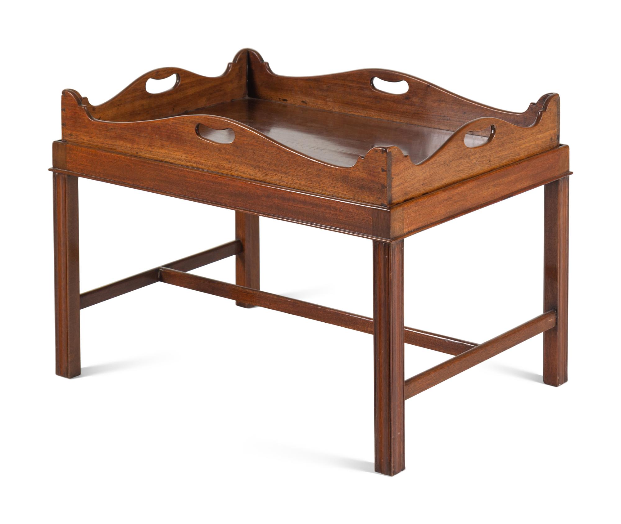 A George III Carved Mahogany Tray on Stand
