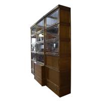 An Oak Multi-Door Filing Cabinet with Desk 109.5" W x 19" D x 91" H — France, Mid-20th Century