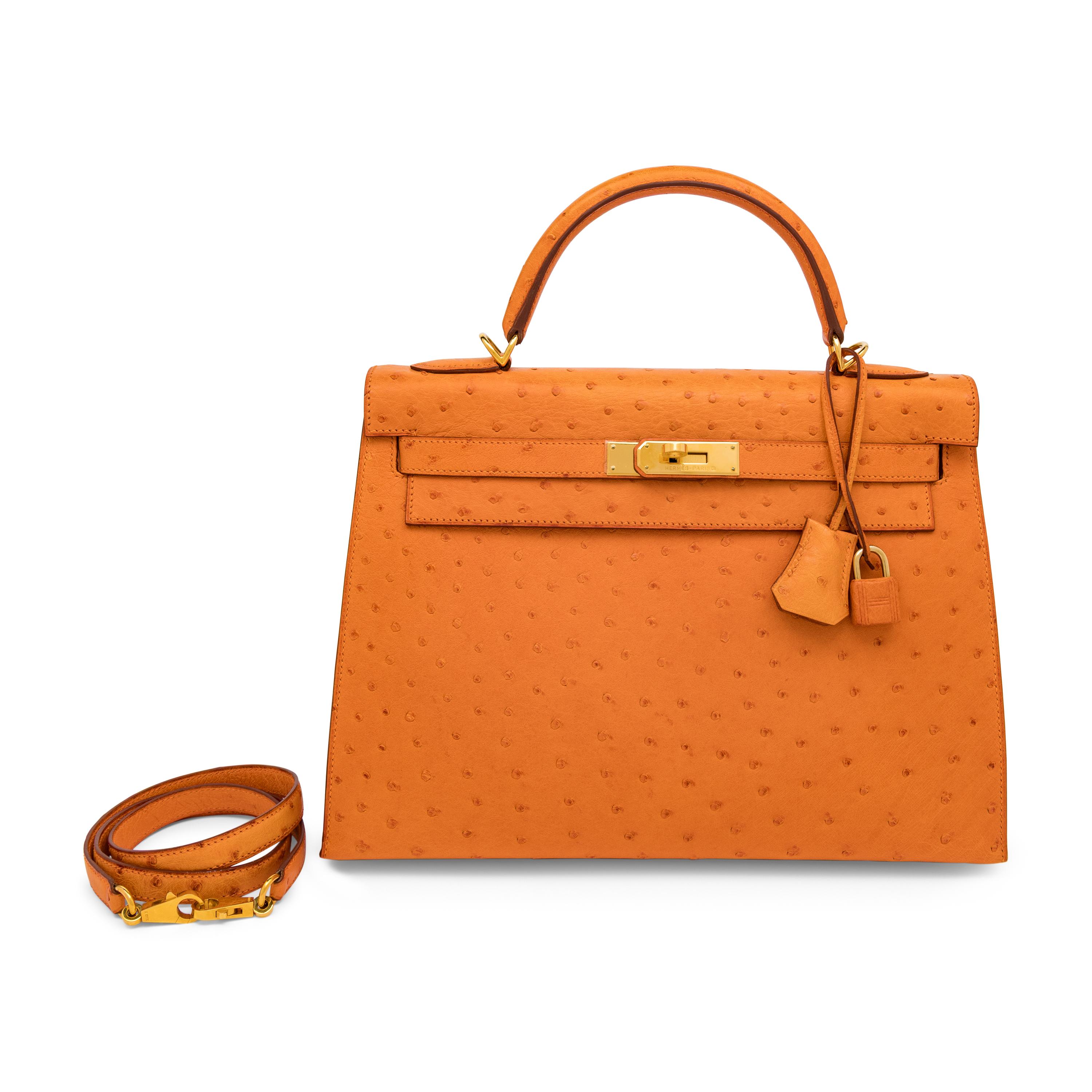 Hermès, Kelly 32 in Abricot Ostrich