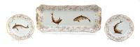 A Limoges Porcelain Fish Service comprising 12 plates and a…