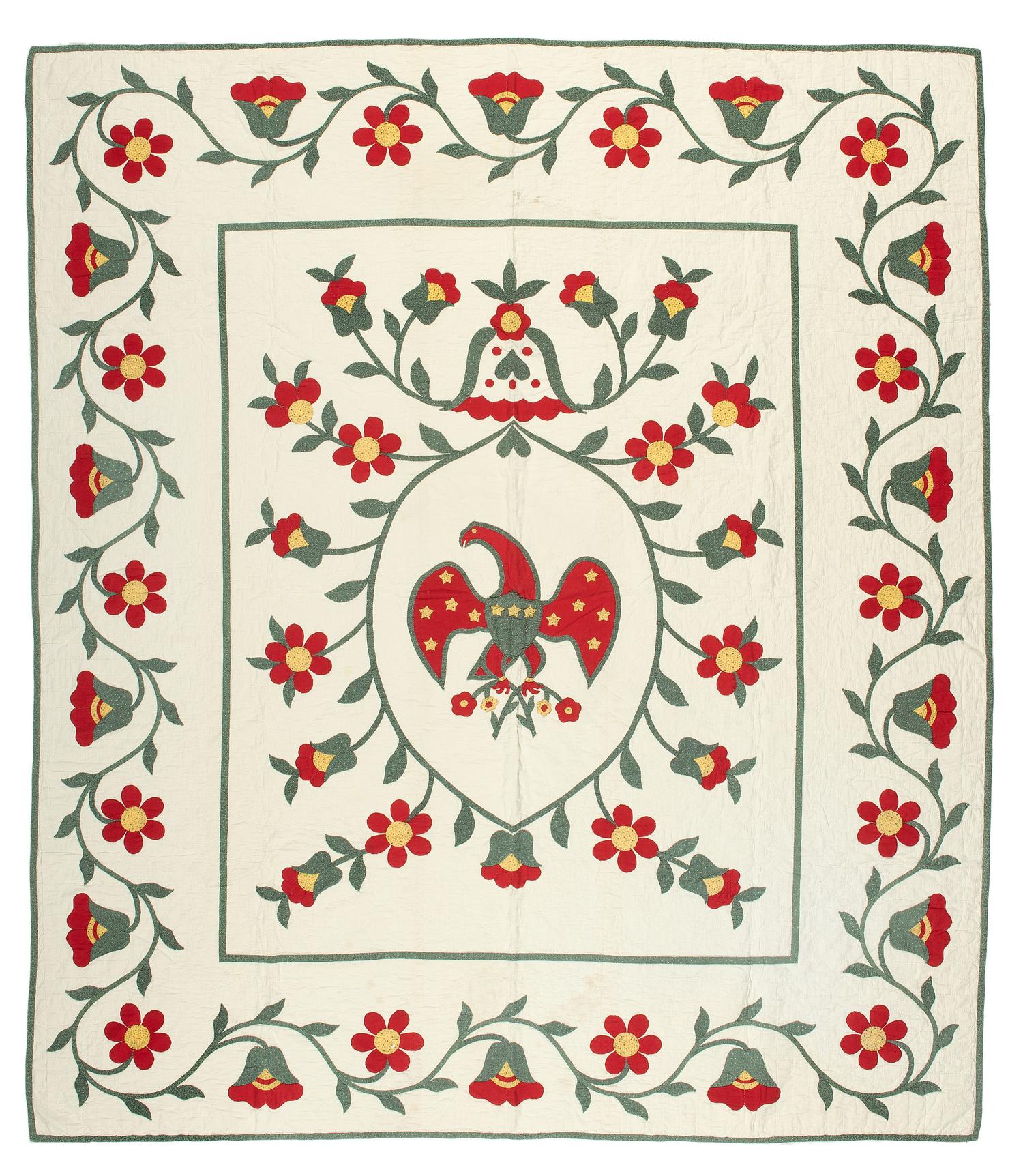 An American Glory Pattern Pieced and Appliqued Cotton Quilt