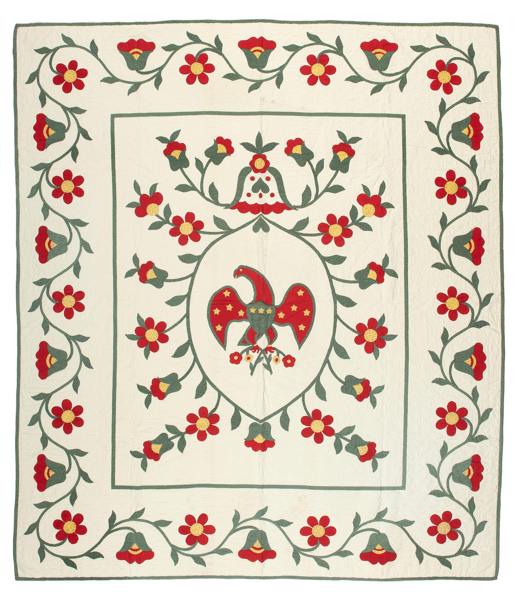 An American Glory Pattern Pieced and Appliqued Cotton Quilt