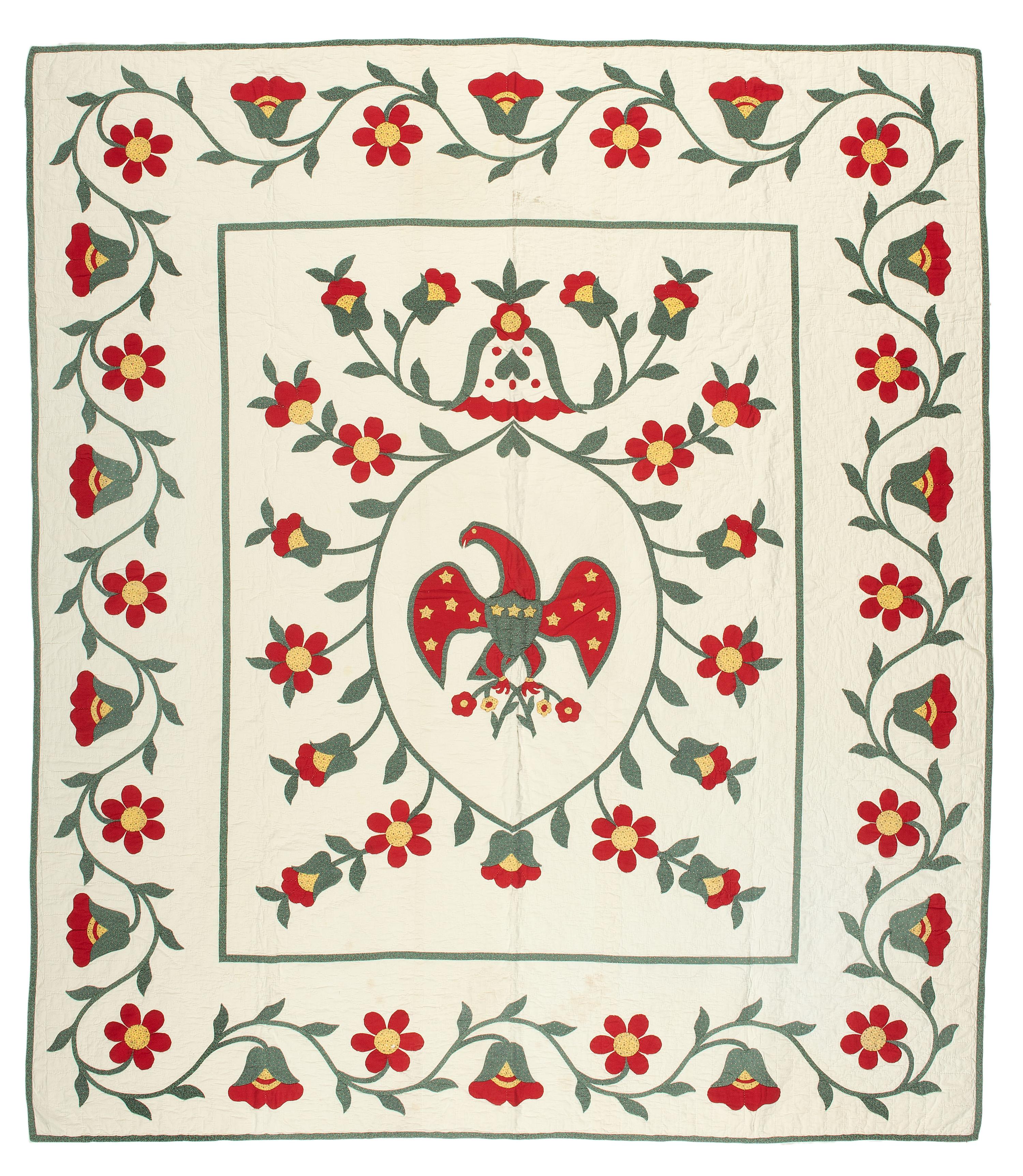An American Glory Pattern Pieced and Appliqued Cotton Quilt