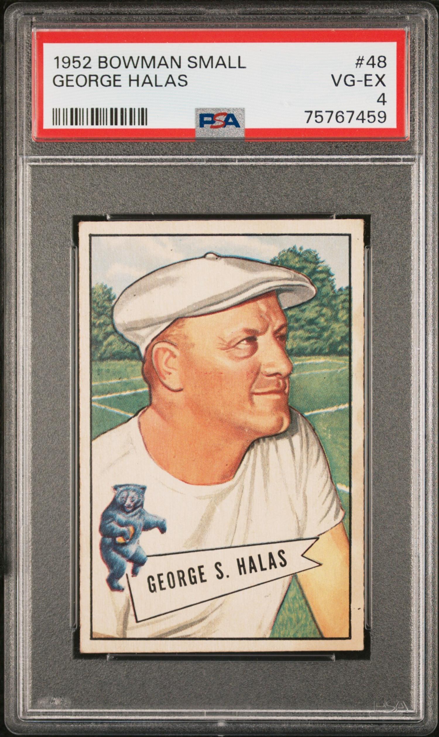 A Group of PSA Graded 1952 Bowman Large and Small George Halas Rookie Cards