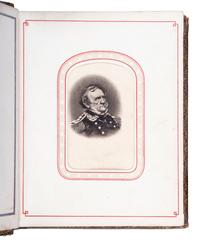 Patriotic album containing 24 engraved CDVs of Union generals. New York: Leavitt & Allen, 1862.