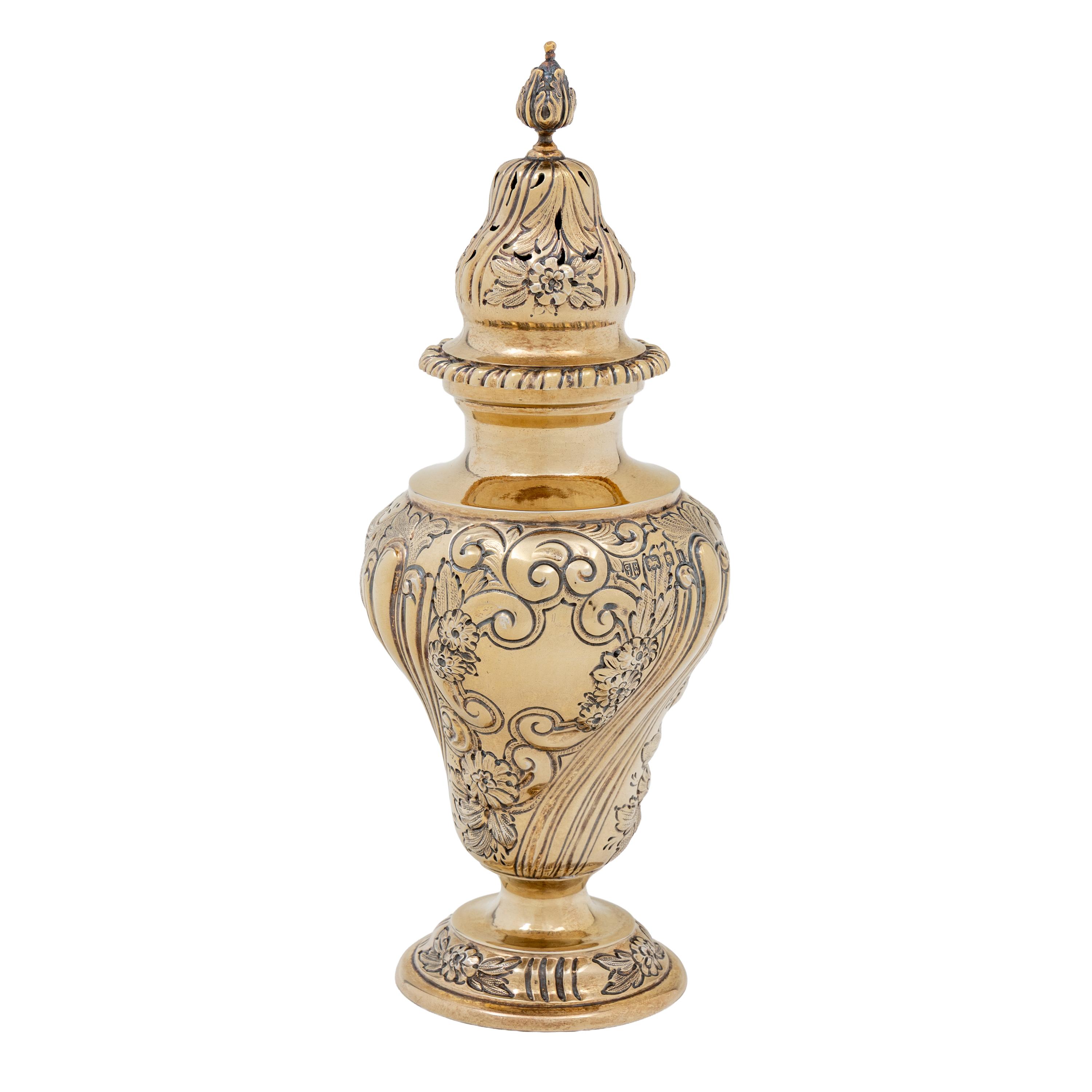 An Edwardian Silver-Gilt Sugar Caster