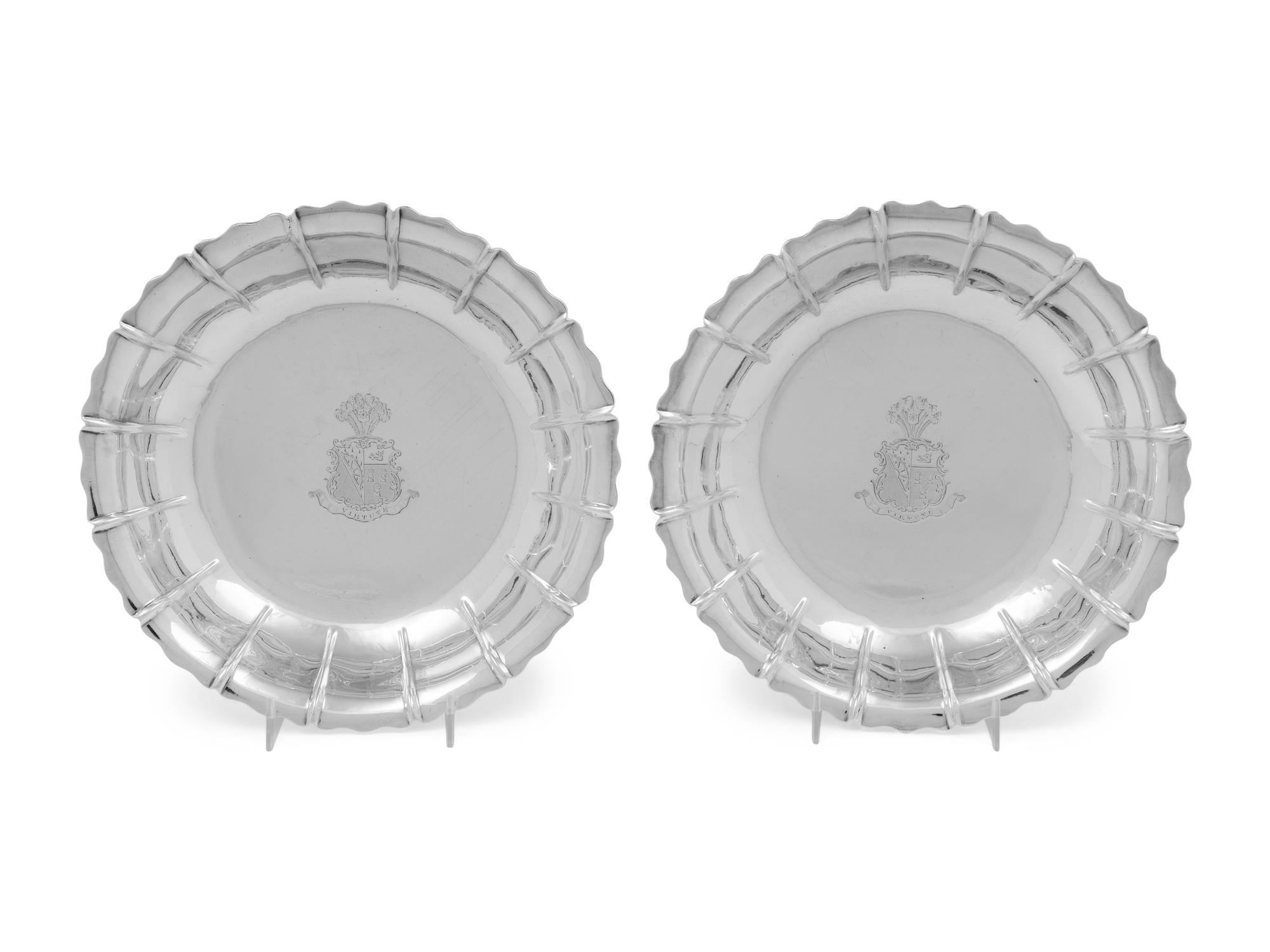 A Pair of Late George III Silver Strawberry Dishes
