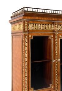 A Louis XVI Style Gilt Bronze Mounted Parquetry Cabinet-on-Stand