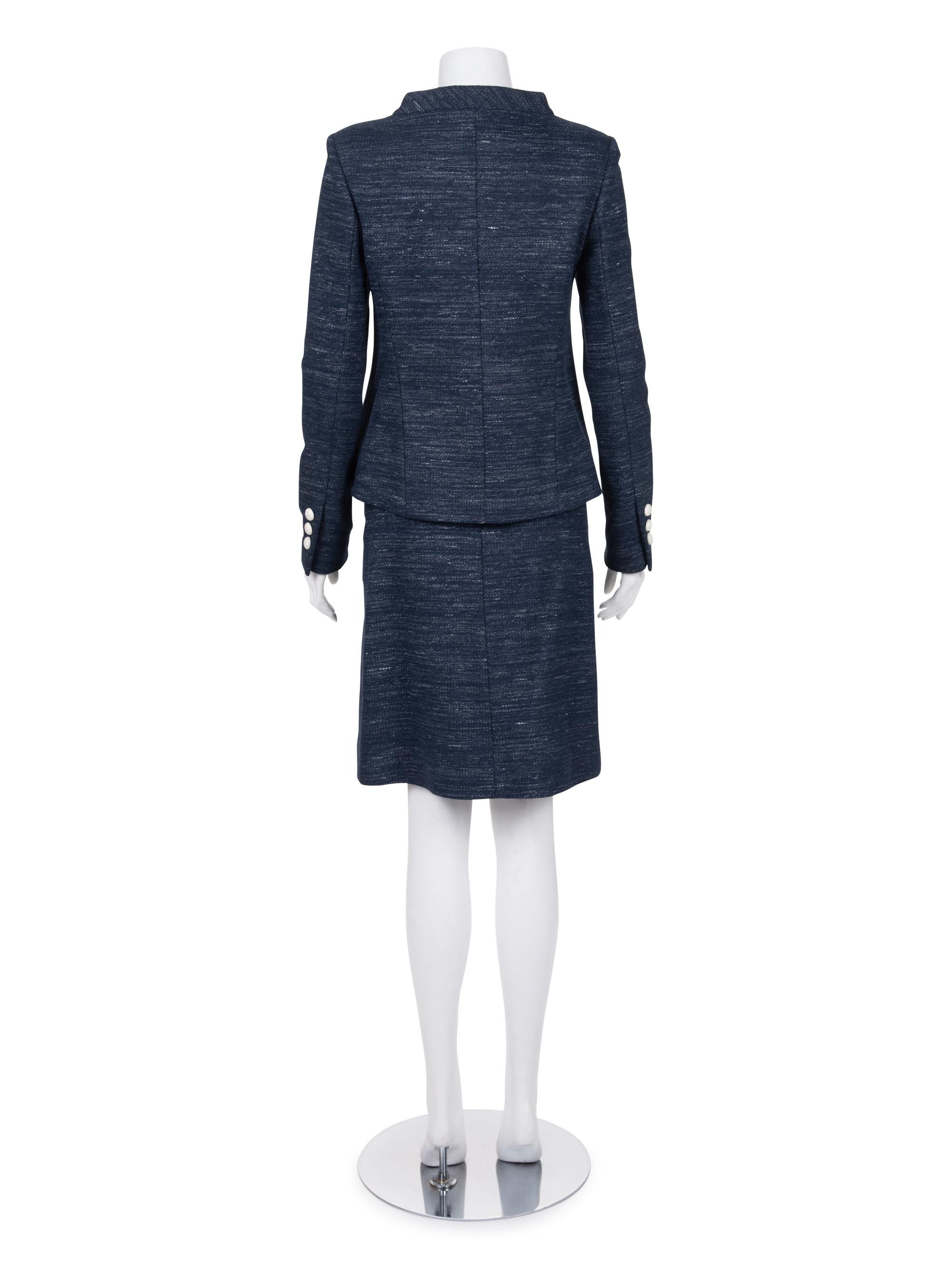 Chanel Tweed Double Breasted Skirt Suit, 1990-2000s